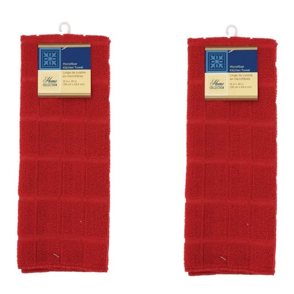 Home Collection Microfiber kitchen Hand Towel Set 2 Pack  (Red)